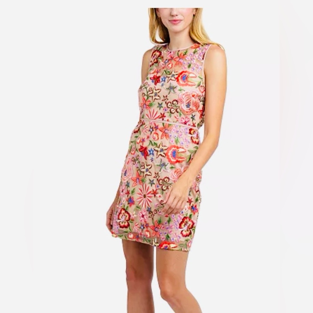 Sam Edelman Colorful Floral Embroidered Mini Dress NWT
